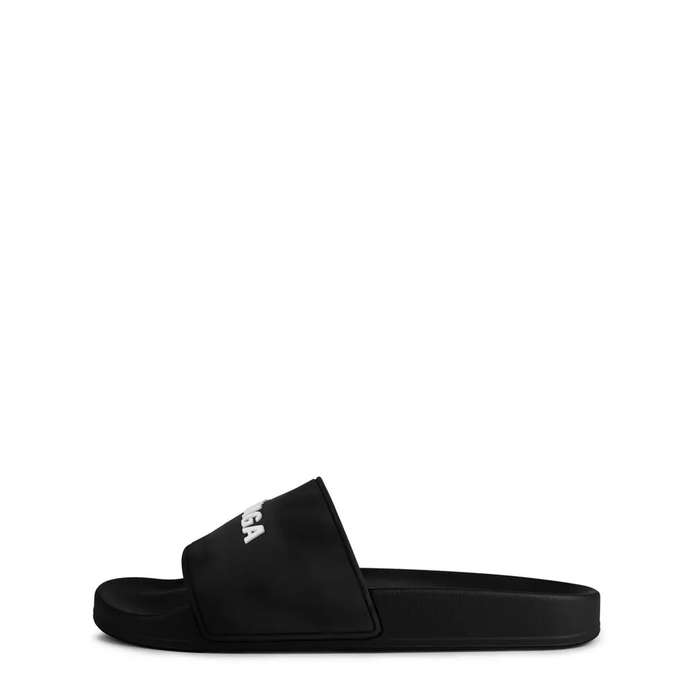 Balenciaga Logo Sliders in Black/White, additional product view 3