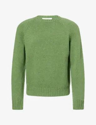 UMIT BENAN Milano Crew-Neck Cashmere Jumper in GRASS – Mens | Knitwear | Jumpers