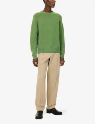 UMIT BENAN Milano Crew-Neck Cashmere Jumper in GRASS, additional product view 2