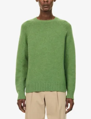 UMIT BENAN Milano Crew-Neck Cashmere Jumper in GRASS, additional product view 3