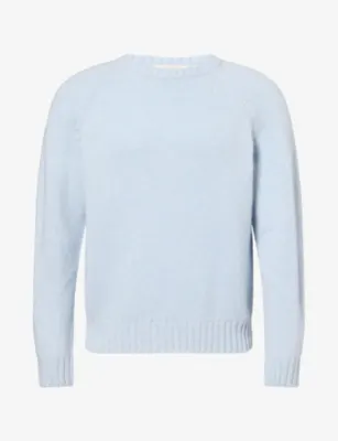 UMIT BENAN Milano Crew-Neck Cashmere Jumper in LIGHT BLUE – Mens | Knitwear | Jumpers