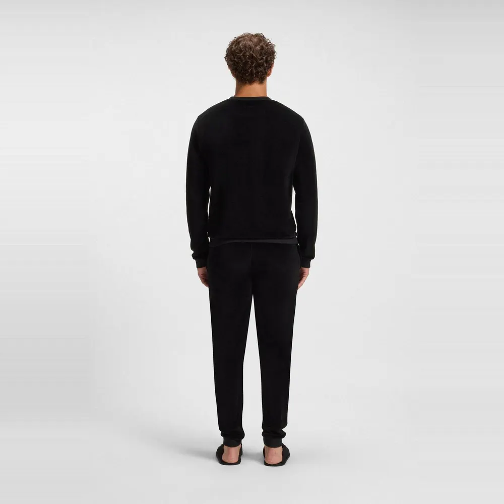 Boss Men's Velour Crew-Neck Long-Sleeve Sweatshirt detail 3