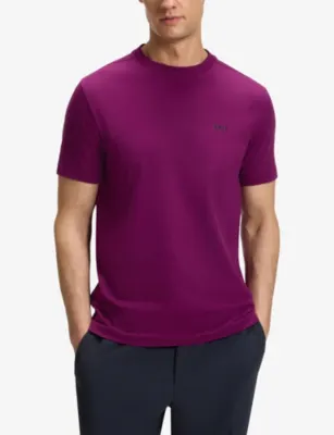 BOSS Logo-Embroidered Short-Sleeve Stretch-Cotton T-Shirt detail 3