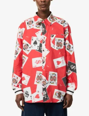 AWGE Cards Motif Long-Sleeve Cotton Shirt detail 3