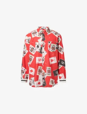 AWGE Cards Motif Long-Sleeve Cotton Shirt