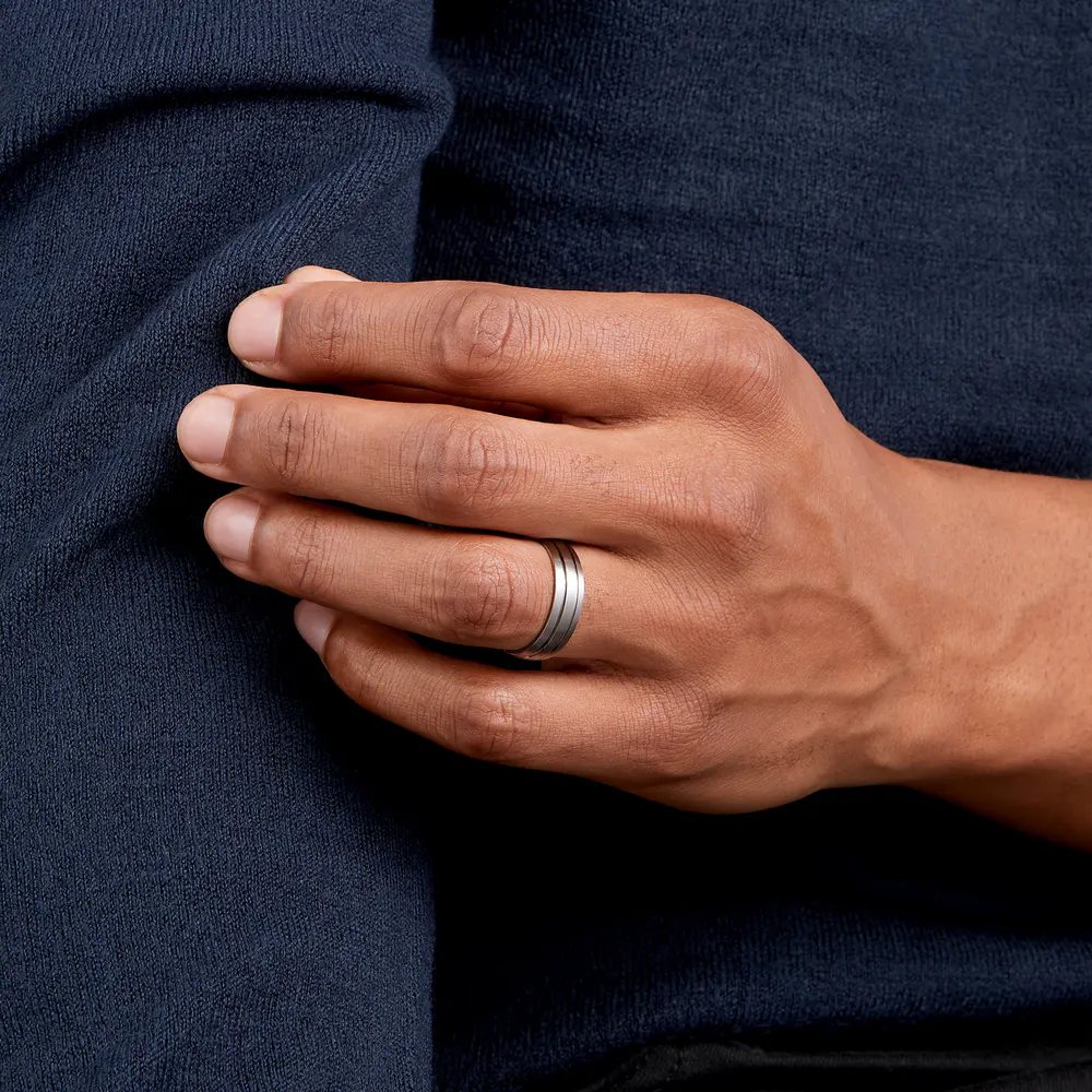 For Him Palladium 500 6mm Fancy Gents Ring, additional product view 2