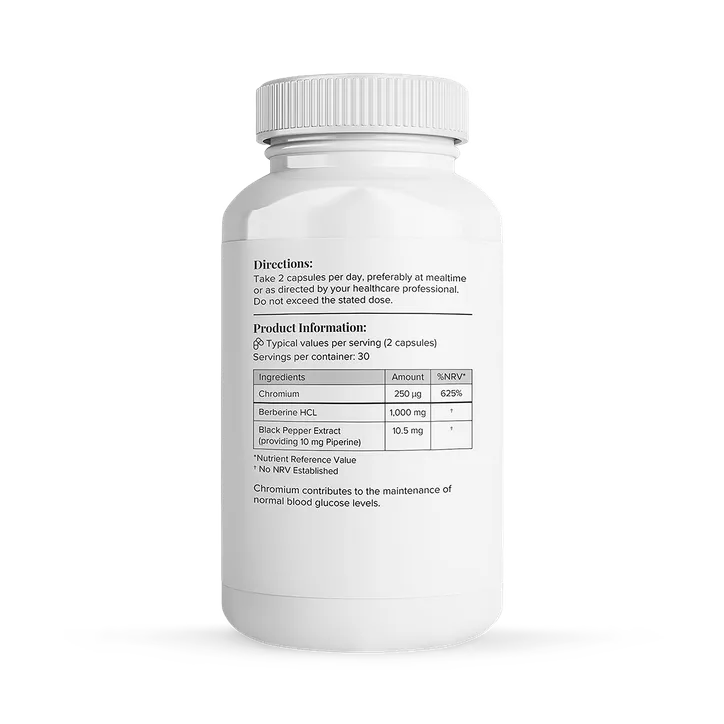 Theonia Berberine with Chromium for Normal Blood Glucose 60 Capsules, additional product view 2