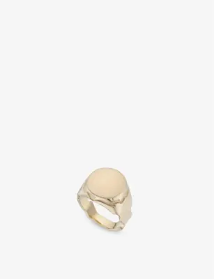 LA MAISON COUTURE Biiju Sandstorm 18ct Yellow Gold-Plated Sterling-Silver Signet Ring