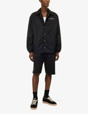 1886 Logo-Print Coach Nylon Jacket in JET BLACK, additional product view 2