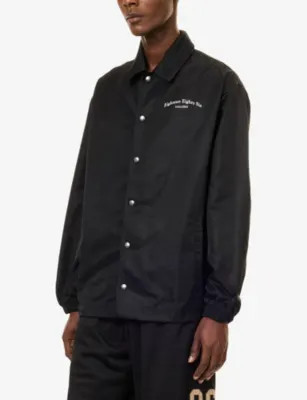 1886 Logo-Print Coach Nylon Jacket in JET BLACK, additional product view 3