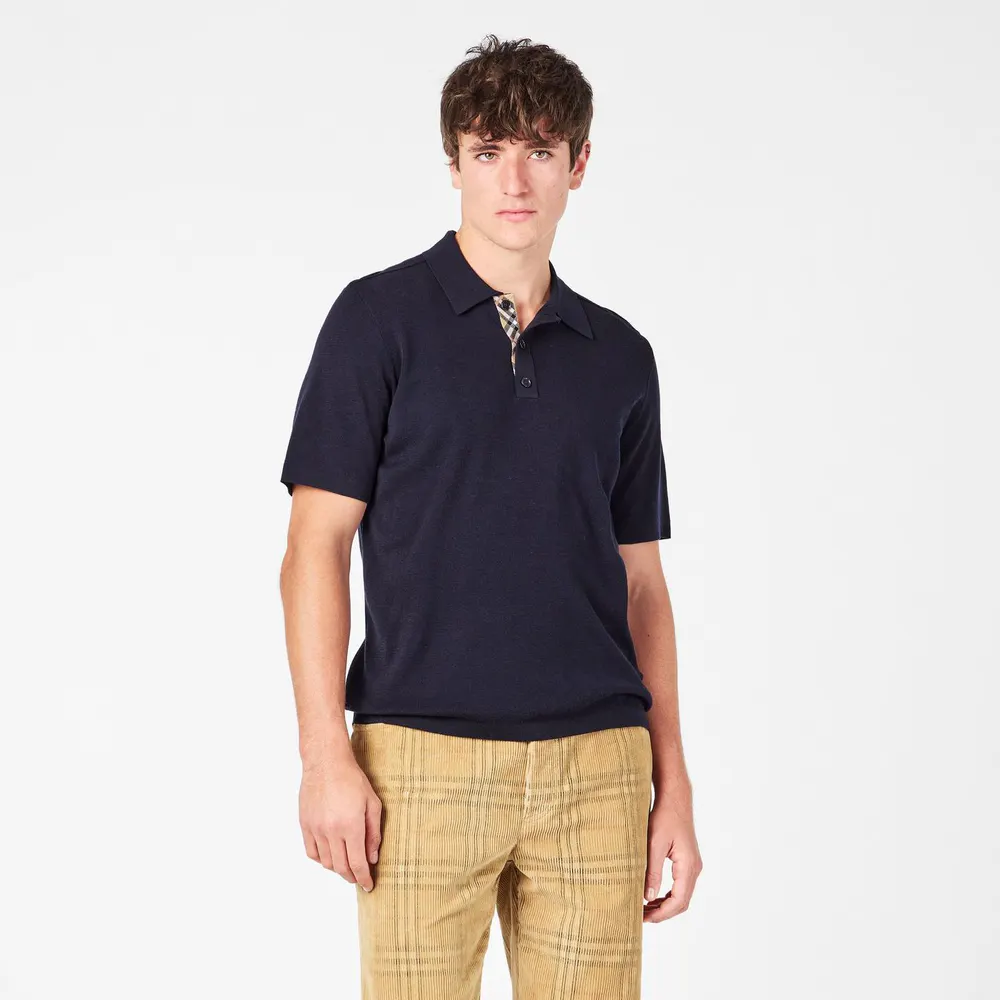 Burberry Men's Burb Knitted Short Sleeve Polo Shirt detail 3
