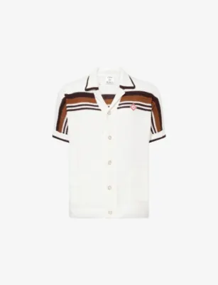 CASABLANCA Crochet Short-Sleeve Cotton Shirt