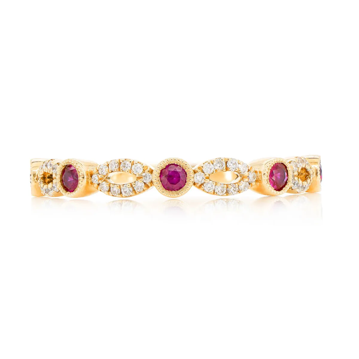 For Him Ruby Diamond Stackable Band Ring in Rose Gold / Lab Grown Diamond – Ring