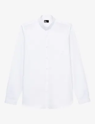 THE KOOPLES Curved-hem slim-fit cotton shirt - WHI01