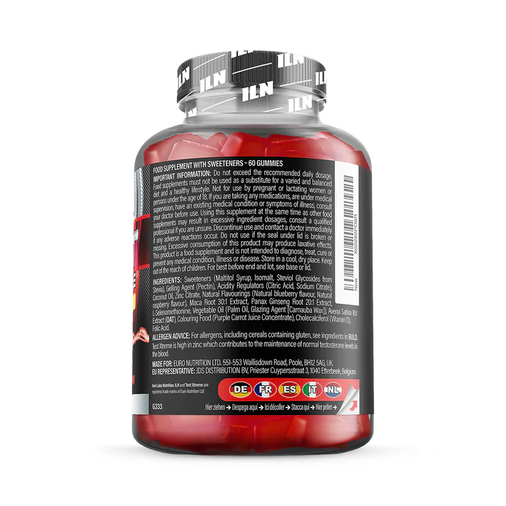 Iron Labs Nutrition Test Xtreme Gummies - Testosterone Supplements for Men - 60 Vegan Gummies (Berry Flavour) detail 3