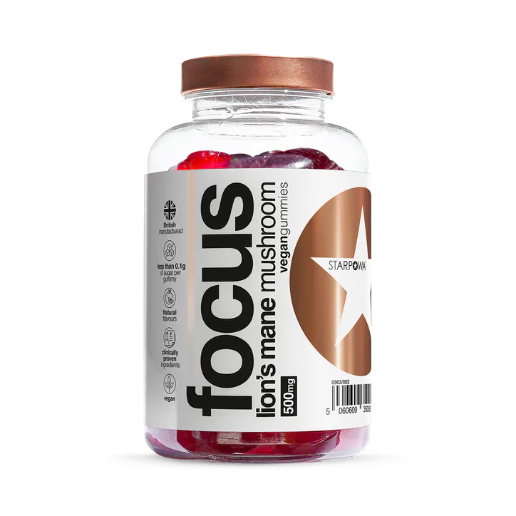Starpowa Focus Lion's Mane Mushroom 500mg 60 Vegan Gummies