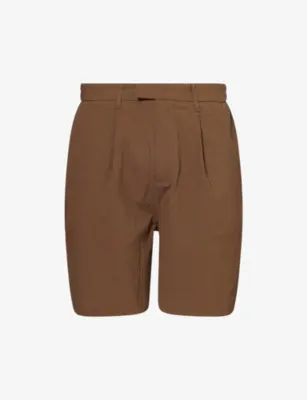 THE COUTURE CLUB Tailored Pleated Cotton Shorts