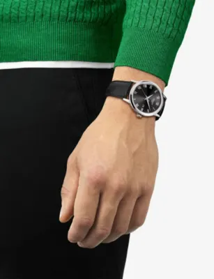 TISSOT T129.410.16.053.00 Classic Dream Stainless-Steel and Leather Quartz Watch detail 2