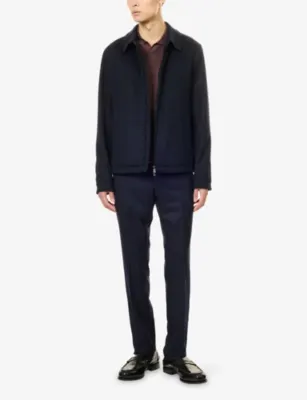 CORNELIANI Padded Cashmere Blouson Jacket in NAVY, additional product view 2