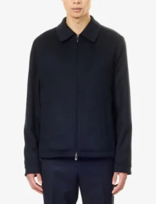 CORNELIANI Padded Cashmere Blouson Jacket in NAVY, additional product view 3