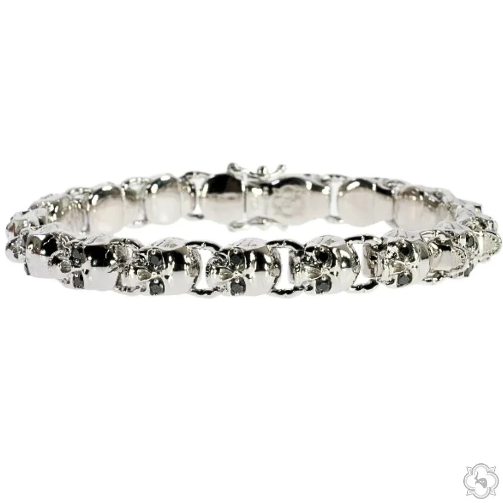 MARYAM - For Him SILVER Skull Links Silver Bracelet 70248