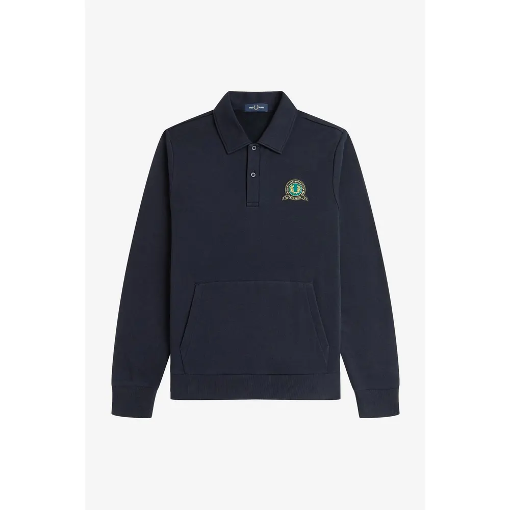 Fred Perry Men's Badge Collar Ribbed Crew Sweatshirt