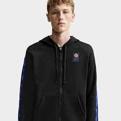 Nike Inter Milan City Side Men's Nike Football Full-Zip Fleece Hoodie - Black/University Gold