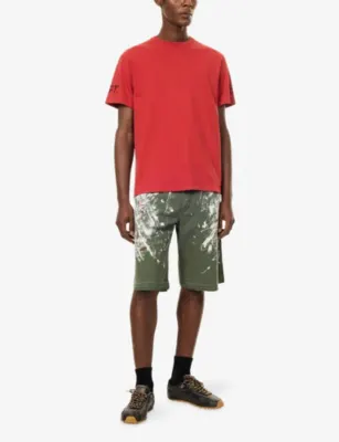 GALLERY DEPT Platoon Paint-Splatter Cotton Shorts in MILITARY, additional product view 2