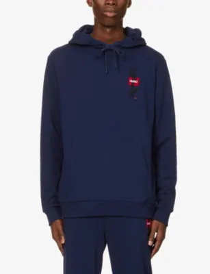 HUGO Japanese-ideogram cotton-jersey hoody detail 3