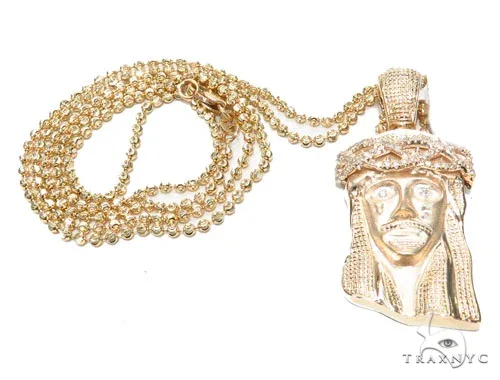 RINA - For Him FACTORY Jesus Piece Moon Cut n Set 42582 in Rose Gold / 18 Inches – Pendant Set