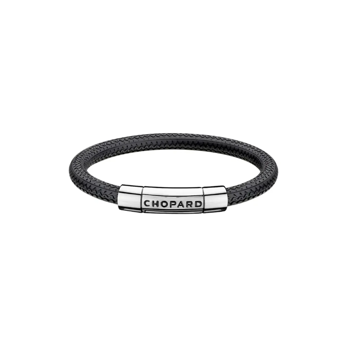 Chopard Mille Miglia Bracelet In Black Rubber And Silver Toned Metal