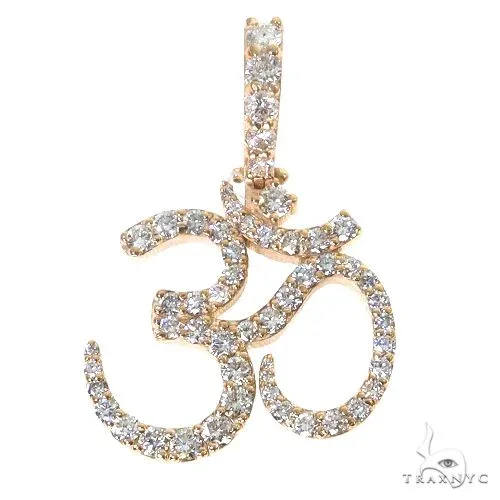 RINA - For Him FACTORY Custom Made Small OM Diamond Pendant 67464 in Rose Gold – Pendant
