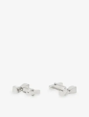 REISS Carrick Twisted Metal Cufflinks in SILVER MOP, additional product view 3