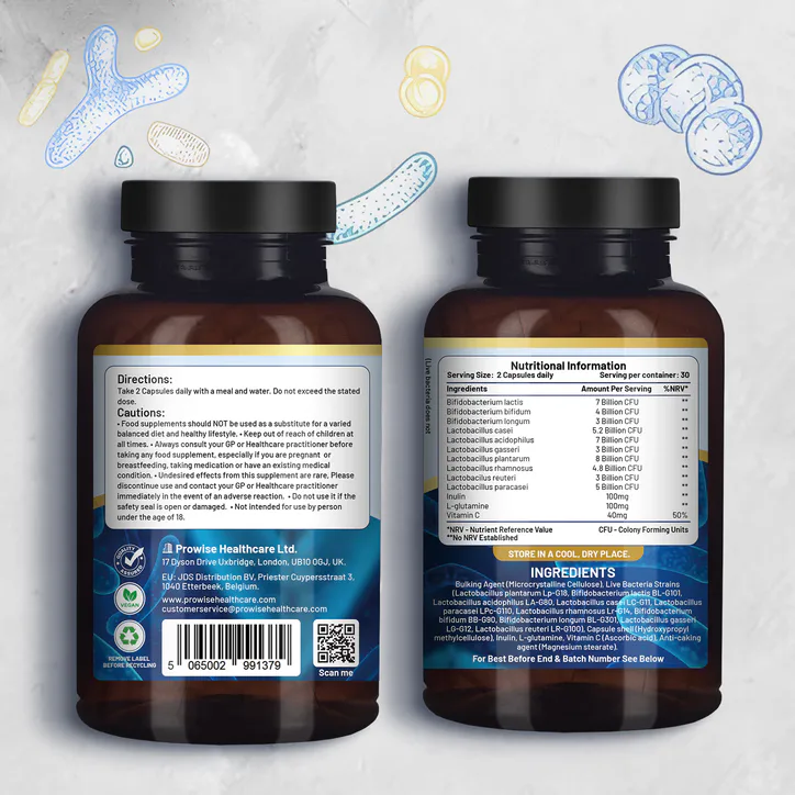Prowise Healthcare Pro Bio Cultures Complex Probiotics and Prebiotics 50 billion CFU 60 Capsules detail 2