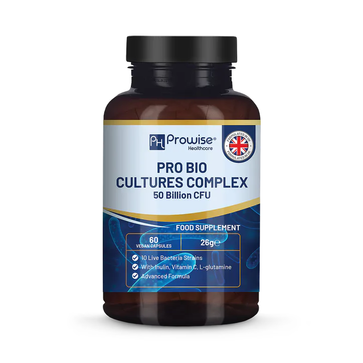 Prowise Healthcare Pro Bio Cultures Complex Probiotics and Prebiotics 50 billion CFU 60 Capsules
