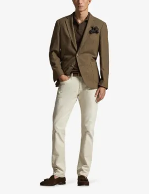 POLO RALPH LAUREN Custom-Fit Mesh Cotton Polo Shirt in Nutmeg Brown/c8663, additional product view 2