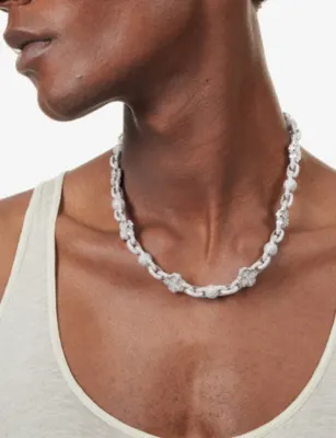 GLD Ball Clover Mariner Diamond Rhodium-Plated 10mm Chain detail 2