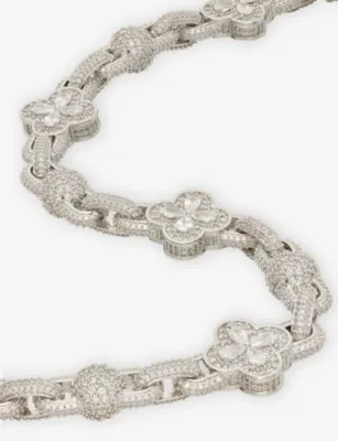 GLD Ball Clover Mariner Diamond Rhodium-Plated 10mm Chain detail 3