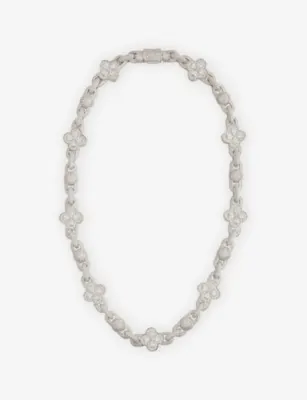 GLD Ball Clover Mariner Diamond Rhodium-Plated 10mm Chain