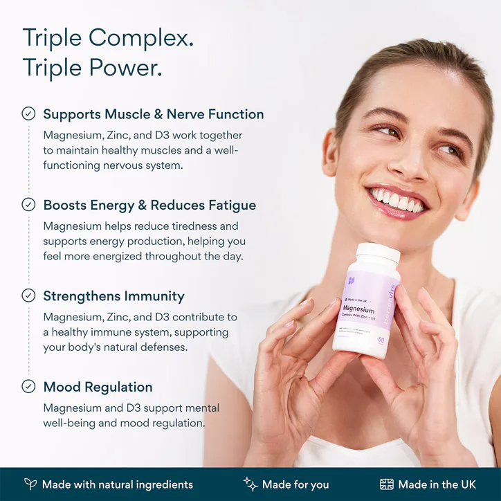 Bettervits Magnesium Complex with Zinc & D3 60 Capsules, additional product view 2