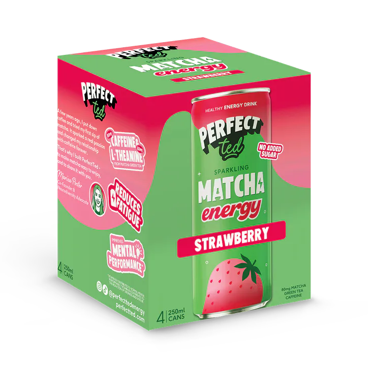 PerfectTed Matcha Energy Strawberry 4 x 250 ml