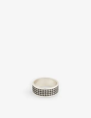 SERGE DENIMES Kusari geometric-pattern sterling-silver ring - S detail 3