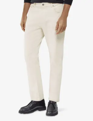 REISS Bishopsgate Straight-Leg Stretch-Denim Jeans in WHITE, additional product view 3