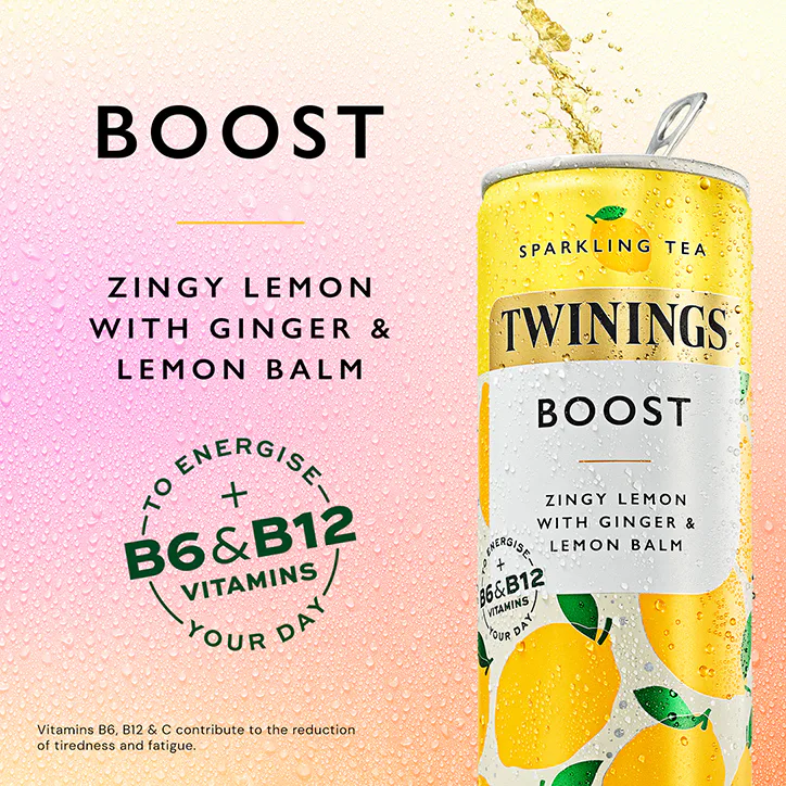 Twinings Boost Lemon & Ginger Sparkling Tea 250ml detail 3