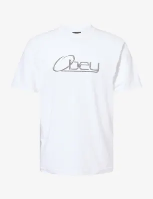 OBEY Chrome Logo-Print Cotton T-Shirt