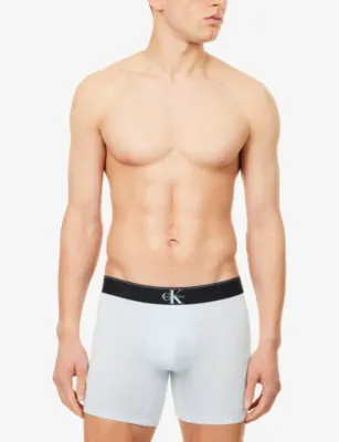 CALVIN KLEIN Archive Logo-Waistband Pack-of-Three Stretch-Cotton Boxer Briefs detail 2