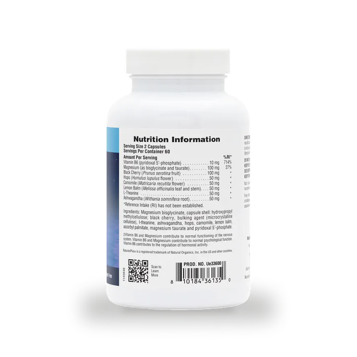 NaturesPlus Magnesium NightTime Capsules 120 vegan capules detail 2