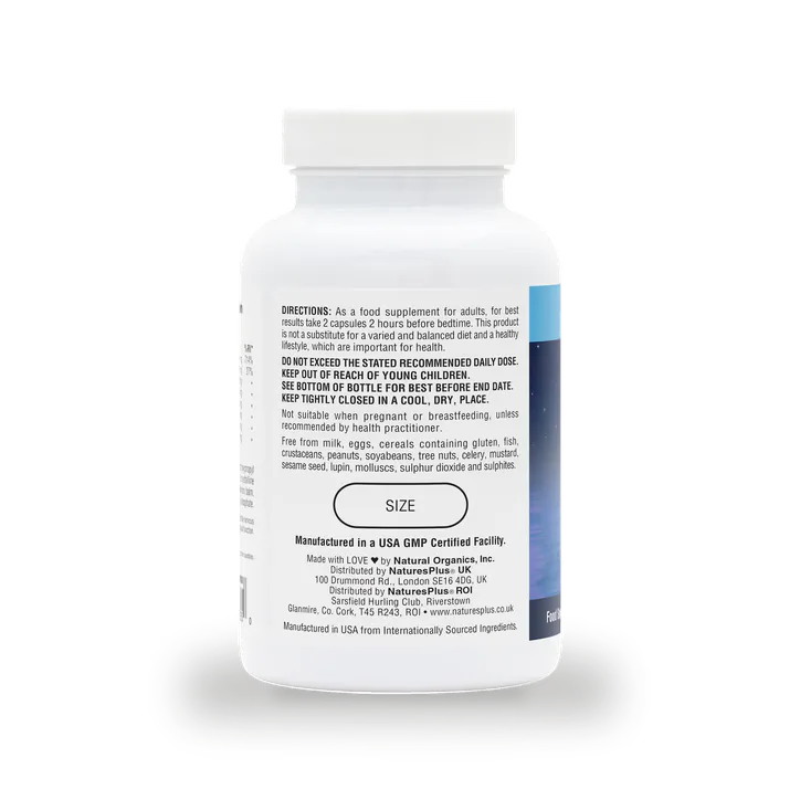 NaturesPlus Magnesium NightTime Capsules 120 vegan capules detail 3