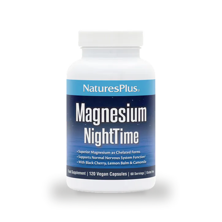 NaturesPlus Magnesium NightTime Capsules 120 vegan capules