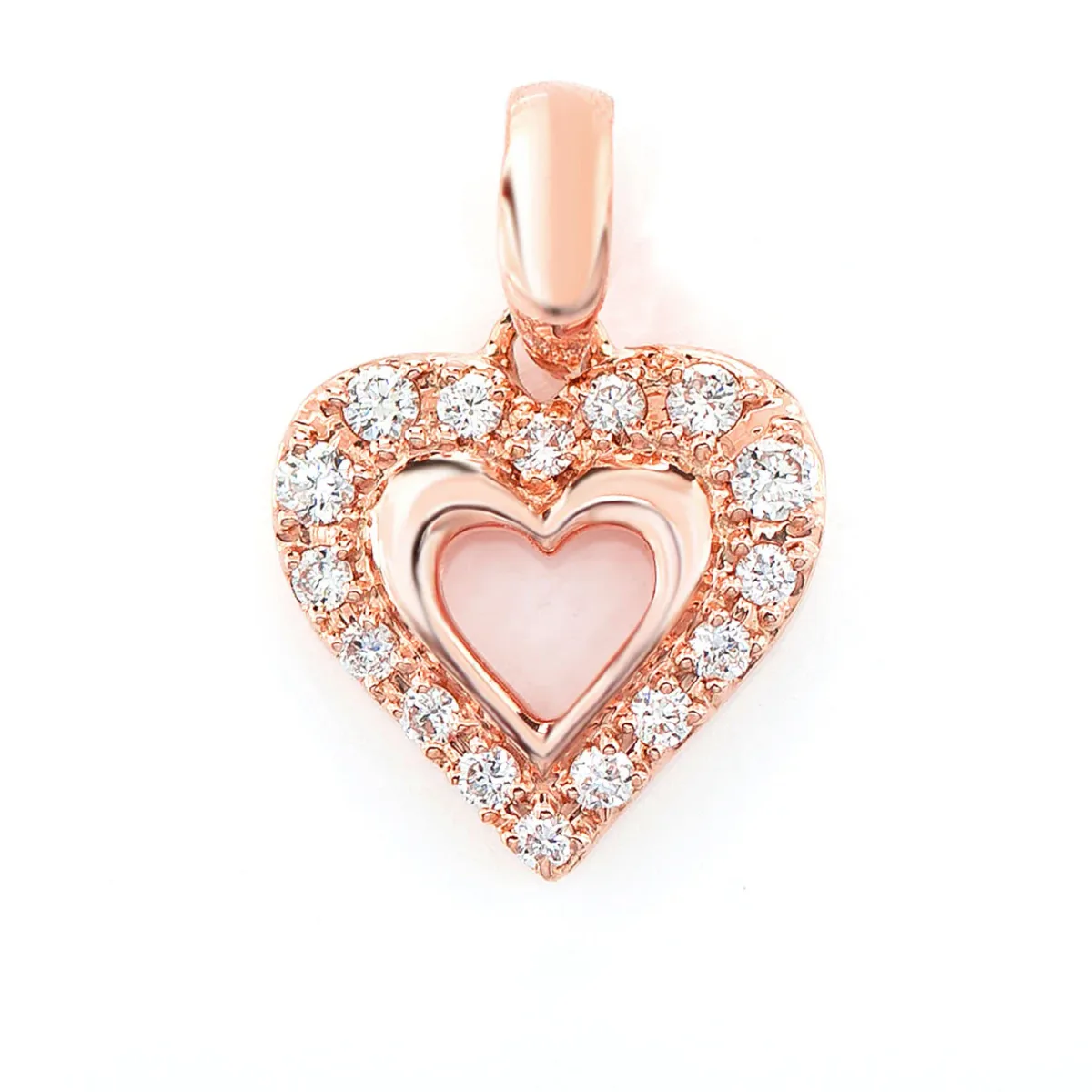 For Him Open Heart Halo Diamond Pendant in Rose Gold / Natural Diamond – Pendant